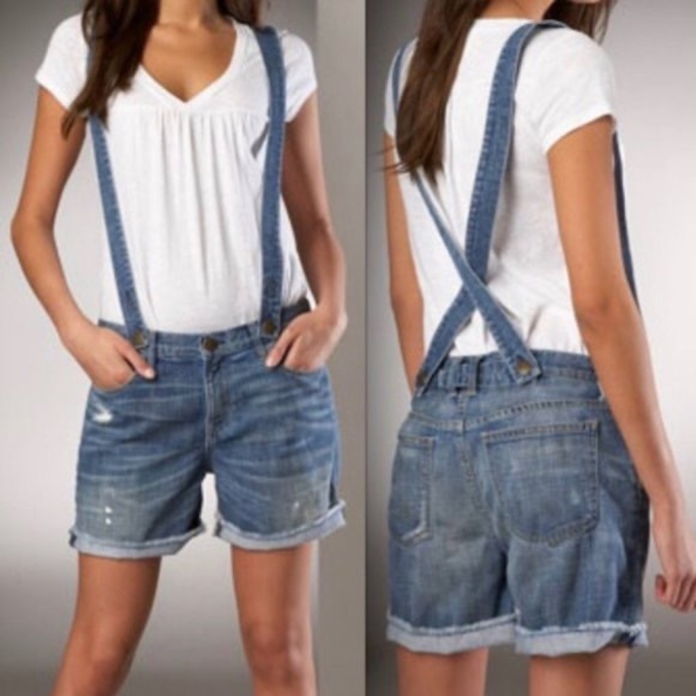 Current Elliott Suspender Boyfriend Jean Short